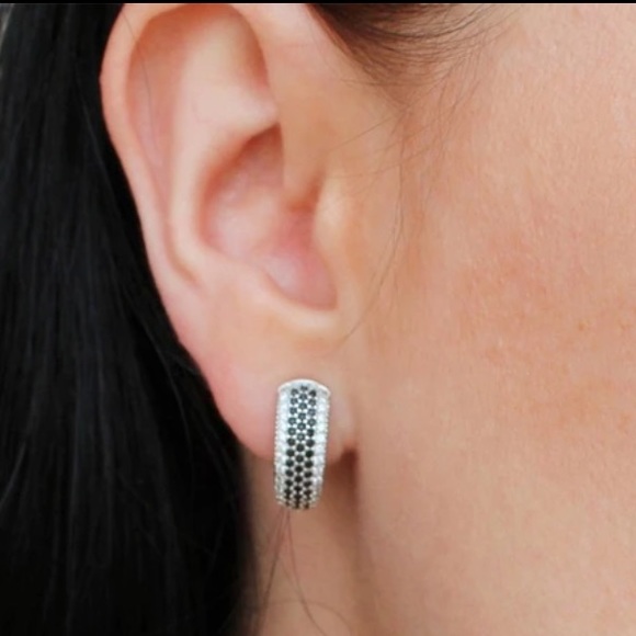 Sterling Silver Black Earrings - Picture 4 of 4